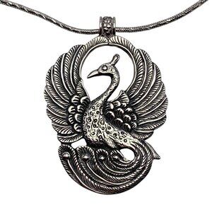 VINTAGE SIGNED STAMAS Sterling Silver Bird Necklace